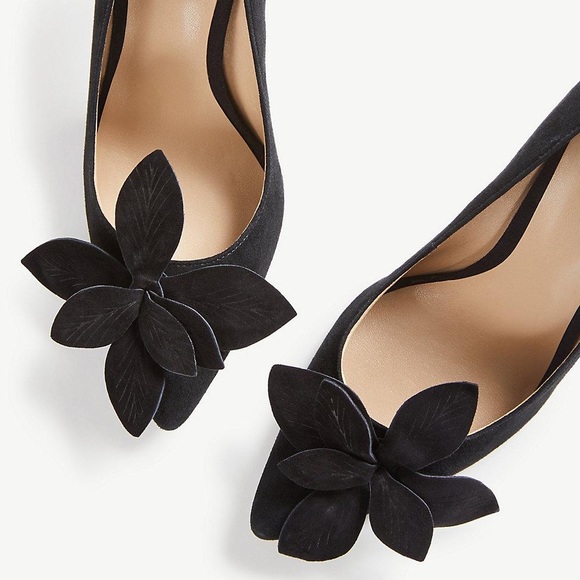 Ann Taylor Shoes - Ann Taylor Effie Suede flower pumps size 8.5